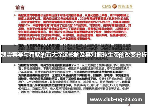 魏震禁赛与罚款的五大深远影响及其对篮球生态的改变分析